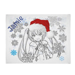 Anime Christmas Holiday Flannel Blanket - Full View Flat Layout Graphic | Our Phoenix Rise