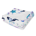 Blue Pink Unicorn Snowflake Flannel Blanket - Folded Detail Showing Soft Texture | Our Phoenix Rise