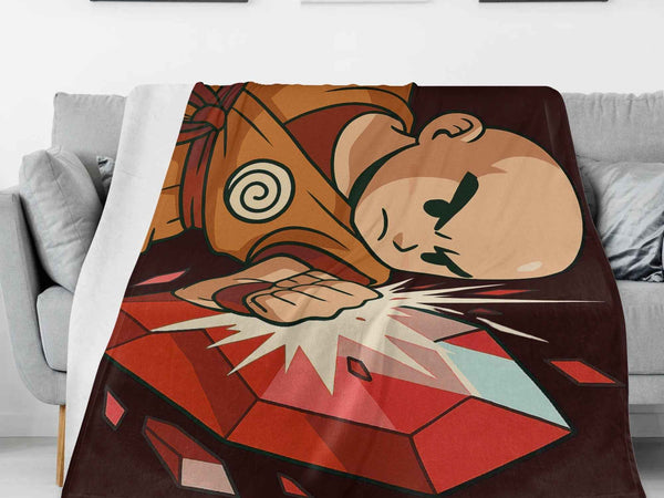 Gaming Flannel Blanket – Crystal Punch Art, Eco Cozy Power Warmth