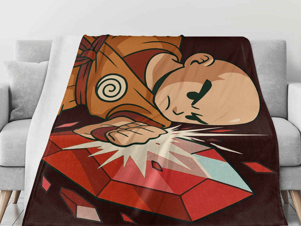 Gaming Flannel Blanket – Crystal Punch Art, Eco Cozy Power Warmth