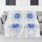 Flannel Blanket – Blue Snowflake Pattern, Cozy Breathable Warmth