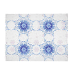 Flannel Blanket – Blue Snowflake Pattern, Cozy Breathable Warmth