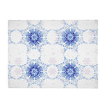 Flannel Blanket – Blue Snowflake Pattern, Cozy Breathable Warmth