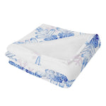 Flannel Blanket – Blue Snowflake Pattern, Cozy Breathable Warmth