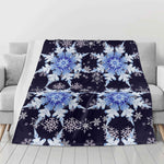 Snowflake Blanket – Midnight Blue Flannel, Cozy Breathable Warmth