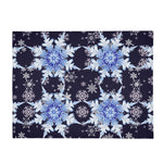 Snowflake Blanket – Midnight Blue Flannel, Cozy Breathable Warmth