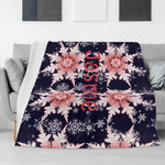 Personalized Snowflake Flannel Blanket - On Couch, Red Snowflake Pattern | Our Phoenix Rise