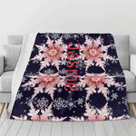 Personalized Snowflake Flannel Blanket - Couch Detail, Custom Name | Our Phoenix Rise