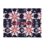 Personalized Snowflake Flannel Blanket - Folded on Bed, Cozy Winter Decor | Our Phoenix Rise