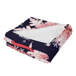 Personalized Snowflake Flannel Blanket - Unfolded on Bed, Festive Theme | Our Phoenix Rise