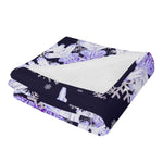 Snowflake Blanket – Midnight Blue & Purple Flannel, Cozy Warmth