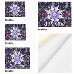 Personalized Snowflake Flannel Blanket - Stacked in four available sizes | Our Phoenix Rise