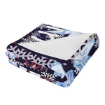Personalized Snowflake Flannel Blanket - Full view of custom name blanket in living room | Our Phoenix Rise