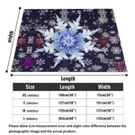 Snowflake Blanket – Midnight Blue Burst Flannel, Cozy Warmth