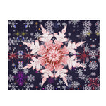 Red Snowflake Blanket – Midnight Blue & Flannel, Cozy Warmth