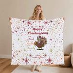 Thanksgiving Blanket – Food Football Family Flannel, Cozy Warmth