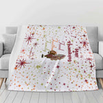 Thanksgiving Blanket – Food Football Family Flannel, Cozy Warmth