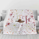 Thanksgiving Blanket – Food Football Family Flannel, Cozy Warmth