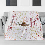 Thanksgiving Football Turkey Flannel Blanket - Spread Across Grey Sofa | Our Phoenix Rise