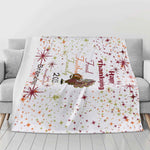 Thanksgiving Football Turkey Flannel Blanket - Angled View on Living Room Couch | Our Phoenix Rise