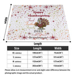 Thanksgiving Football Turkey Flannel Blanket - Happy Thanksgiving Text Detail | Our Phoenix Rise