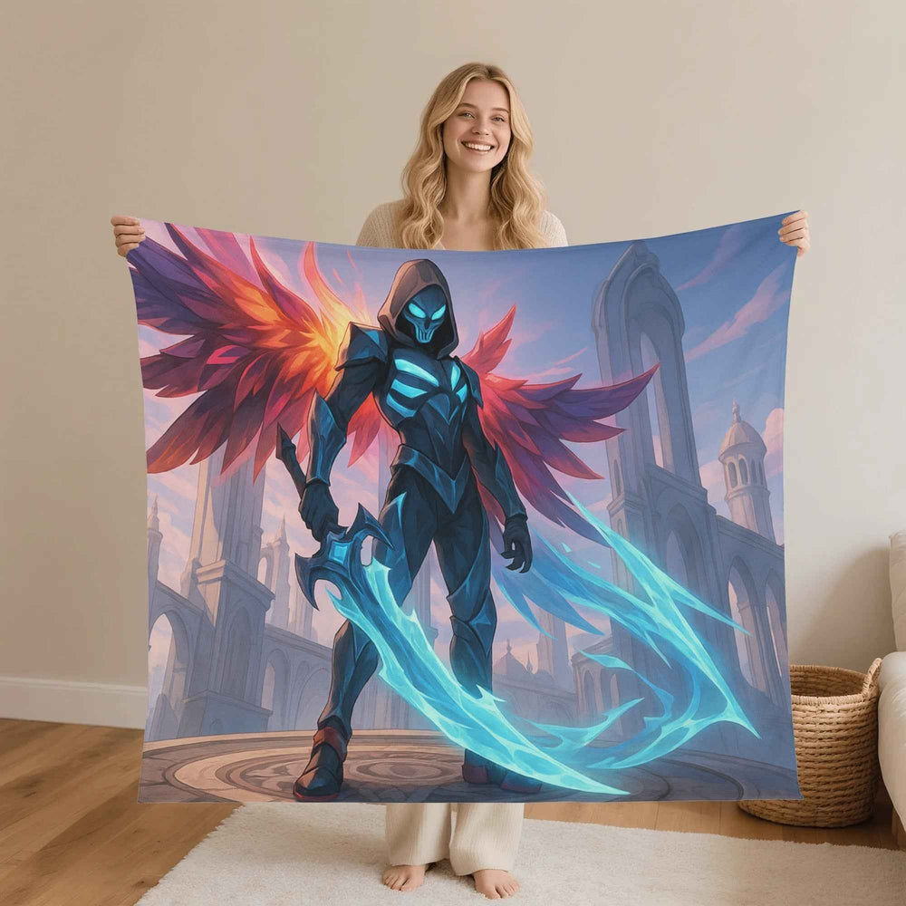 Gaming Blanket – Winged Cyber Knight Flannel