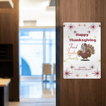 Thanksgiving Football Turkey Metal Sign - displayed in a modern doorway | Our Phoenix Rise