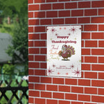 Thanksgiving Football Turkey Metal Sign - hung on an outdoor brick wall | Our Phoenix Rise