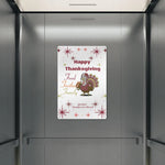 Thanksgiving Football Turkey Metal Sign - displayed in an elevator | Our Phoenix Rise