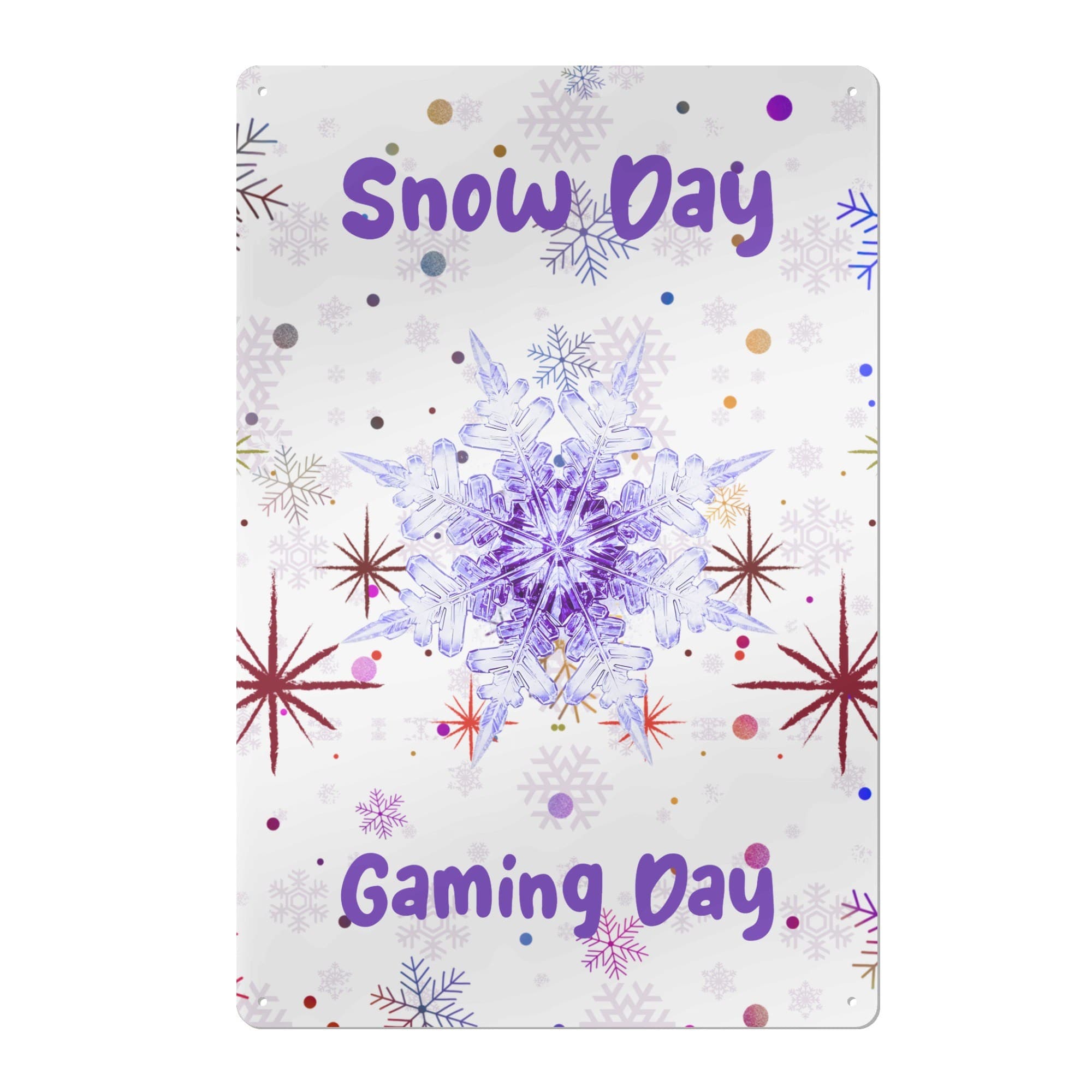 Snow Day Gaming Metal Wall Sign 8x12