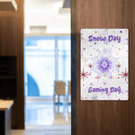 Snow Day Gaming Metal Wall Sign - Displayed in a modern room setting | Our Phoenix Rise