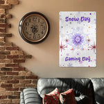 Snow Day Gaming Metal Wall Sign - Detailed view of the 'Snow Day Gaming Day' text | Our Phoenix Rise