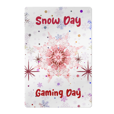 Snow Day Gaming Metal Wall Sign - full product view | Our Phoenix Rise