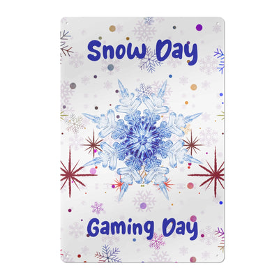 Snow Day Gaming Metal Wall Sign - Detailed front view | Our Phoenix Rise