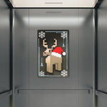 Christmas Pixel Art Reindeer Metal Wall Sign - Adorning a sleek elevator interior | Our Phoenix Rise