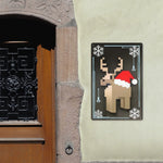 Christmas Pixel Art Reindeer Metal Wall Sign - Styled holiday decor | Our Phoenix Rise