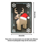 Christmas Pixel Art Reindeer Metal Wall Sign - Artistic festive accent | Our Phoenix Rise