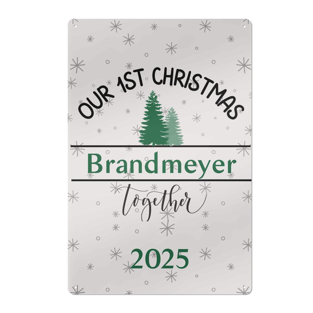 Personalized Our 1st Christmas Metal Sign