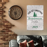 Personalized Our 1st Christmas Metal Sign - detail view of customizable name field | Our Phoenix Rise