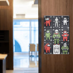 Cartoon Space Crew Winter Holiday Iron Wall Art - Mounted in Modern Hallway | Our Phoenix Rise