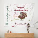 Personalized Thanksgiving Football Turkey Wall Tapestry - Design Detail | Our Phoenix Rise