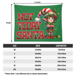 Not today Santa Green Wall Tapestry Made in the USA Detailed View 7 | Our Phoenix Rise