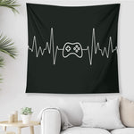 Gaming Heartbeat Horizontal Wall Tapestry Made in the USA Black Detailed View 2 | Our Phoenix Rise