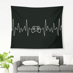 Gaming Heartbeat Horizontal Wall Tapestry Made in the USA Black Detailed View 3 | Our Phoenix Rise