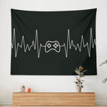 Gaming Heartbeat Horizontal Wall Tapestry Made in the USA Black Detailed View 4 | Our Phoenix Rise