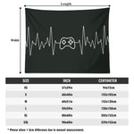 Gaming Heartbeat Horizontal Wall Tapestry Made in the USA Black Detailed View 7 | Our Phoenix Rise