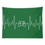 Green Gaming Heartbeat Horizontal Wall Tapestry Made in the USA Detailed View 5 | Our Phoenix Rise