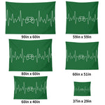 Green Gaming Heartbeat Horizontal Wall Tapestry Made in the USA Detailed View 6 | Our Phoenix Rise