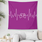 Purple Gaming Heartbeat Horizontal Wall Tapestry Made in the USA Detailed View 2 | Our Phoenix Rise
