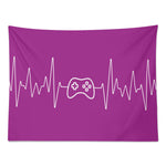 Purple Gaming Heartbeat Horizontal Wall Tapestry Made in the USA Detailed View 5 | Our Phoenix Rise